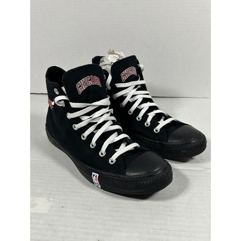 Converse Chuck Taylor All Star NBA Chicago Bulls HighTop Black Mens 11.5 164503C - Picture 1 of 16